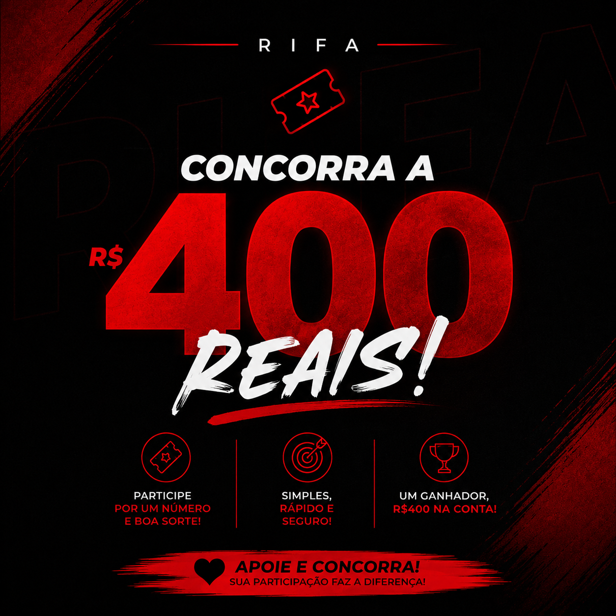 400 Reais no Pix ou em Dinheiro