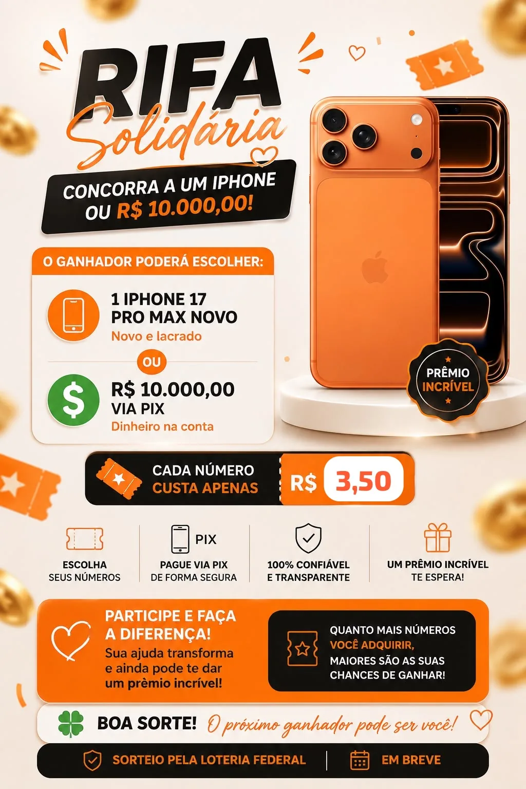 iPhone 17 pro Max ou R$ 10.000,00 — imagem 1