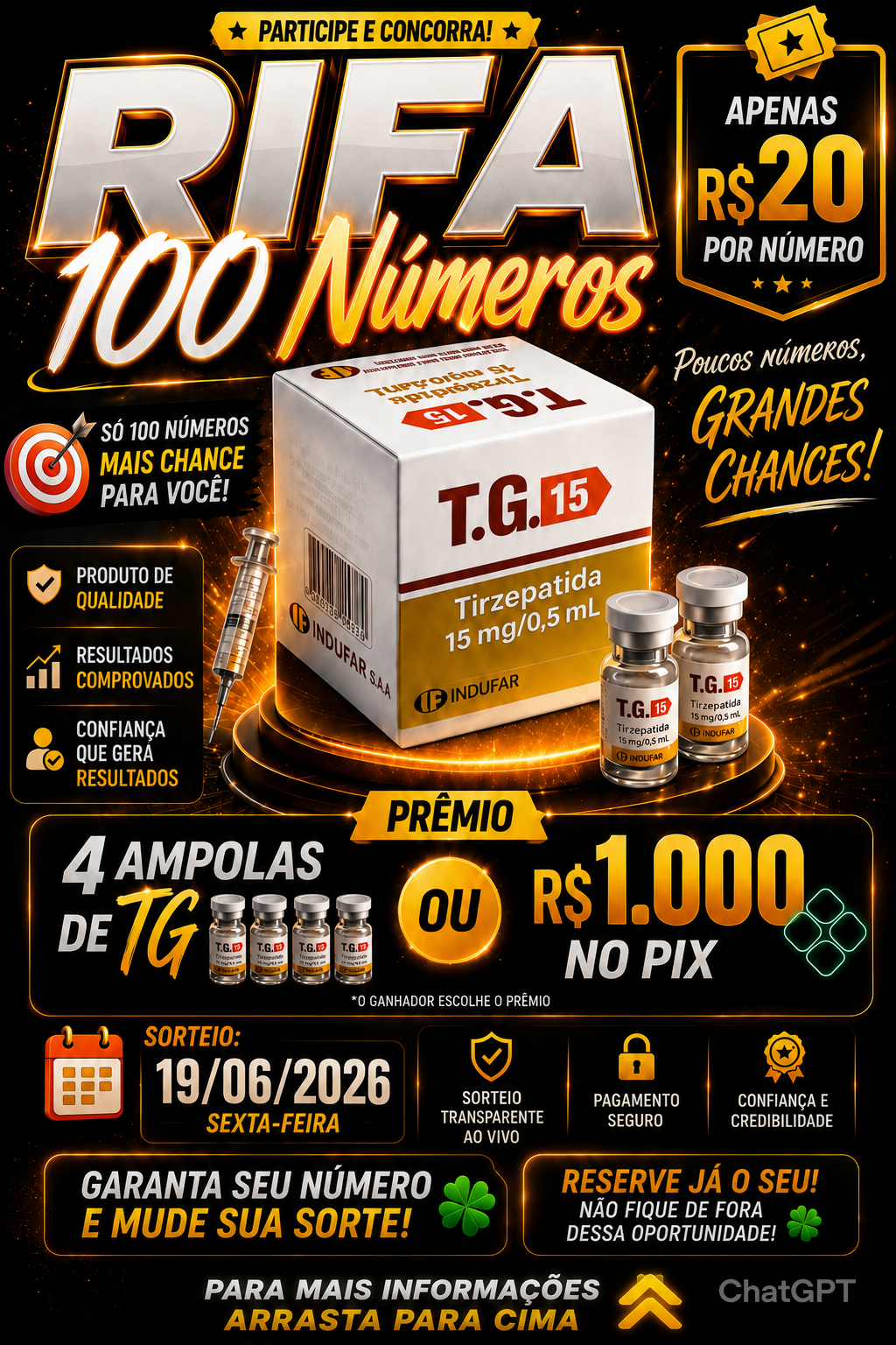 TG caixa com 4 Ampolas ou Mil no Pix  — imagem 1