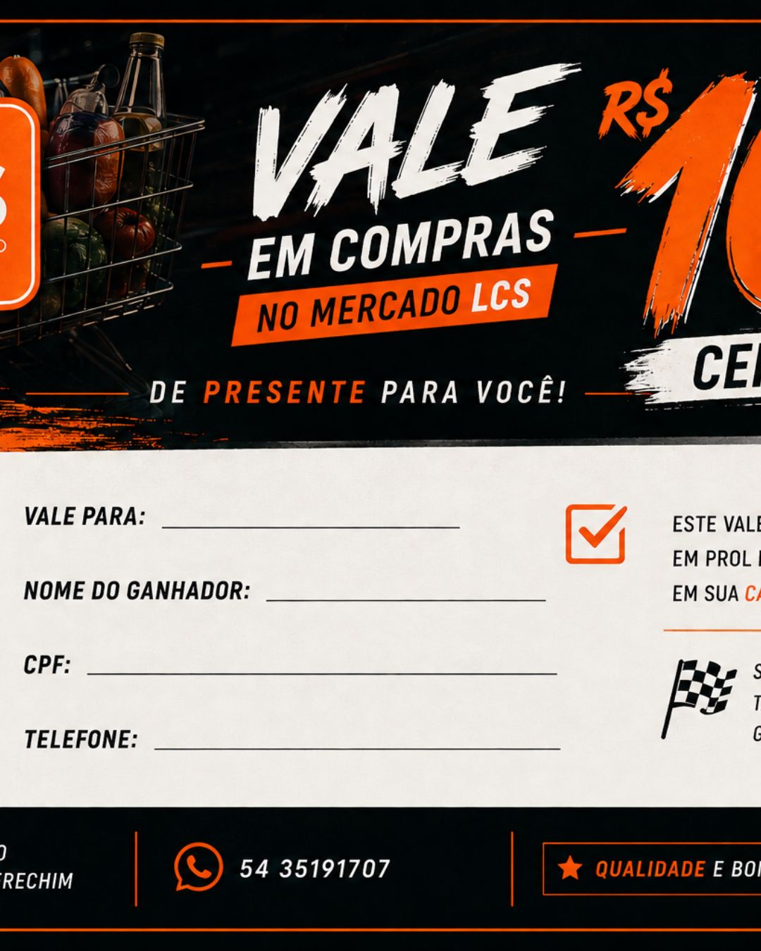 Vale compras 100 reais
